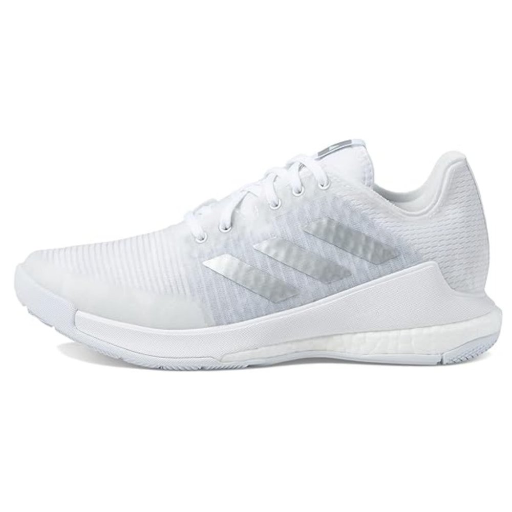 Adidas Off-White & Silver Metallic Crazyflight Indoor Court Sneakers, 10.5